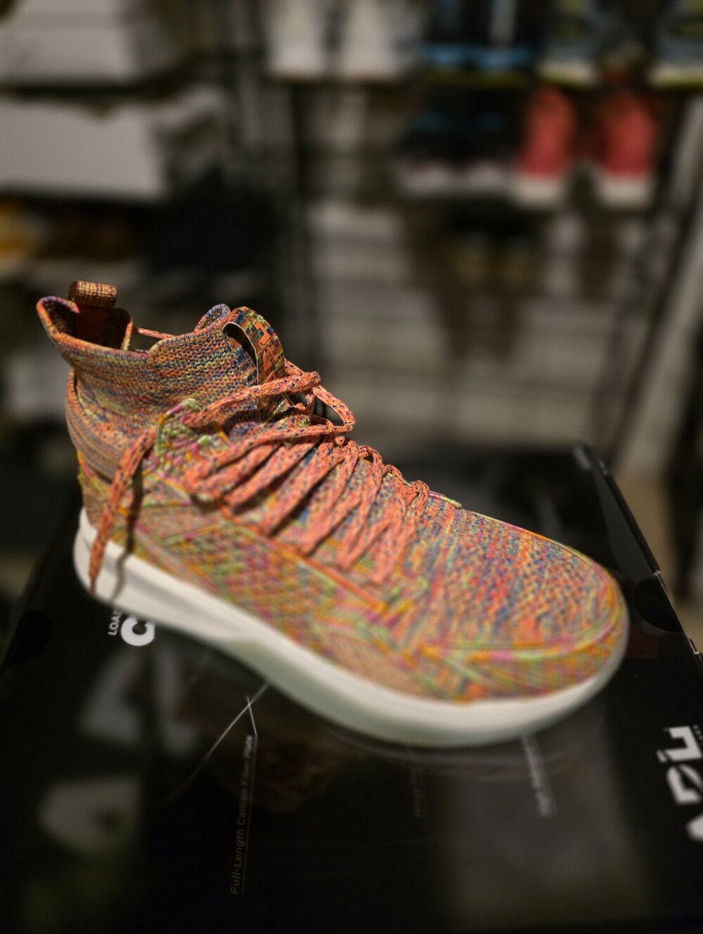 APL Multicolor Knit High-Top Sneakers - Orange/Pink/Yellow Accents